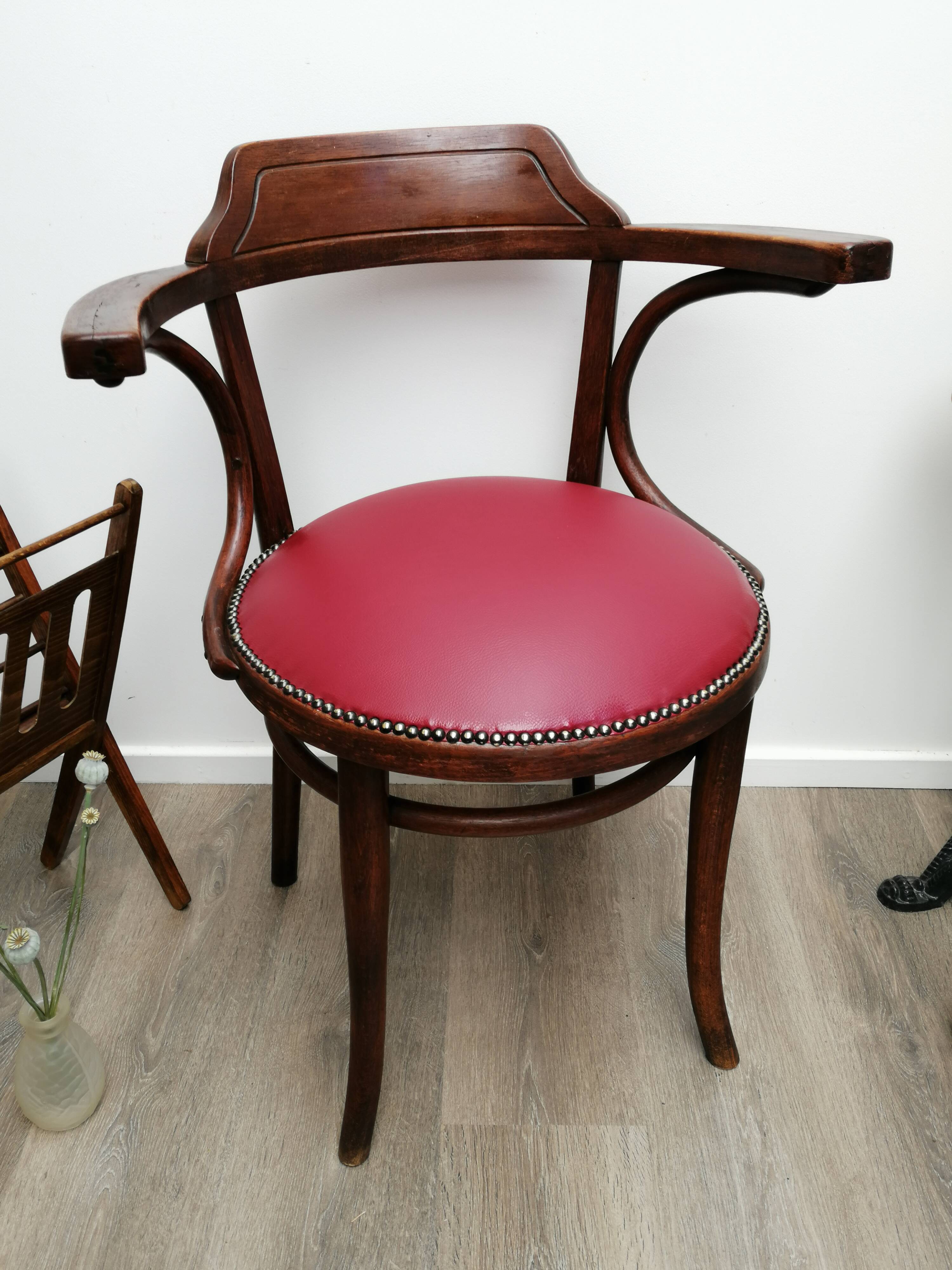 Reupholstered Thonet office chair No.6003