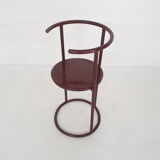 Bordeaux red metal circle Bauhaus style chair