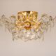 Ceiling light, brass and crystal glass by Kinkeldey, Germany, 1970s.