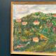 Original Swedish Oil on Canvas – “Hilly Landscape with Houses” by Lalla Blecher – Signed – Vintage & Framed
