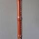 Vintage floor lamp with bamboo-style leather base