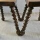 Pair of solid wood stools, carved legs