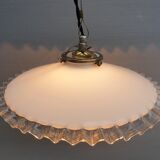 Art Deco ruffled opaline hanging