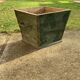 Large vintage 1940s forest green pine box, rustic utilitarian style.