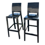 Set of 2 KARTEL One More Please counter stools in matte black by Philippe Starck