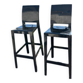 Lot de 2 tabourets de comptoir KARTEL One More Please en noir mat par Philippe Starck