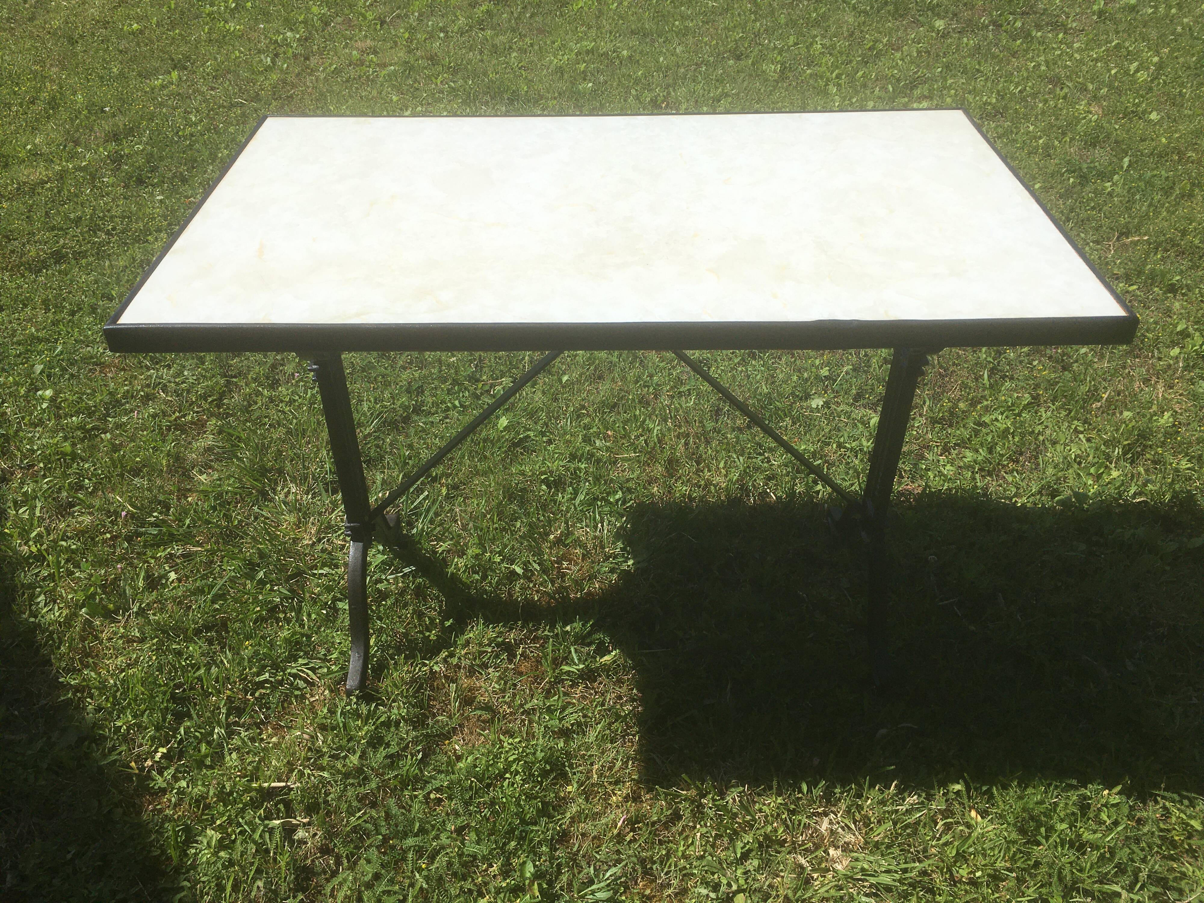 Bistro table with cast iron base
