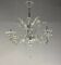 Venetian chandelier in colorless Murano glass with 6 light arms, circa 1930