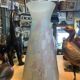 24cm vase, frosted pastel glass paste, 1950s.