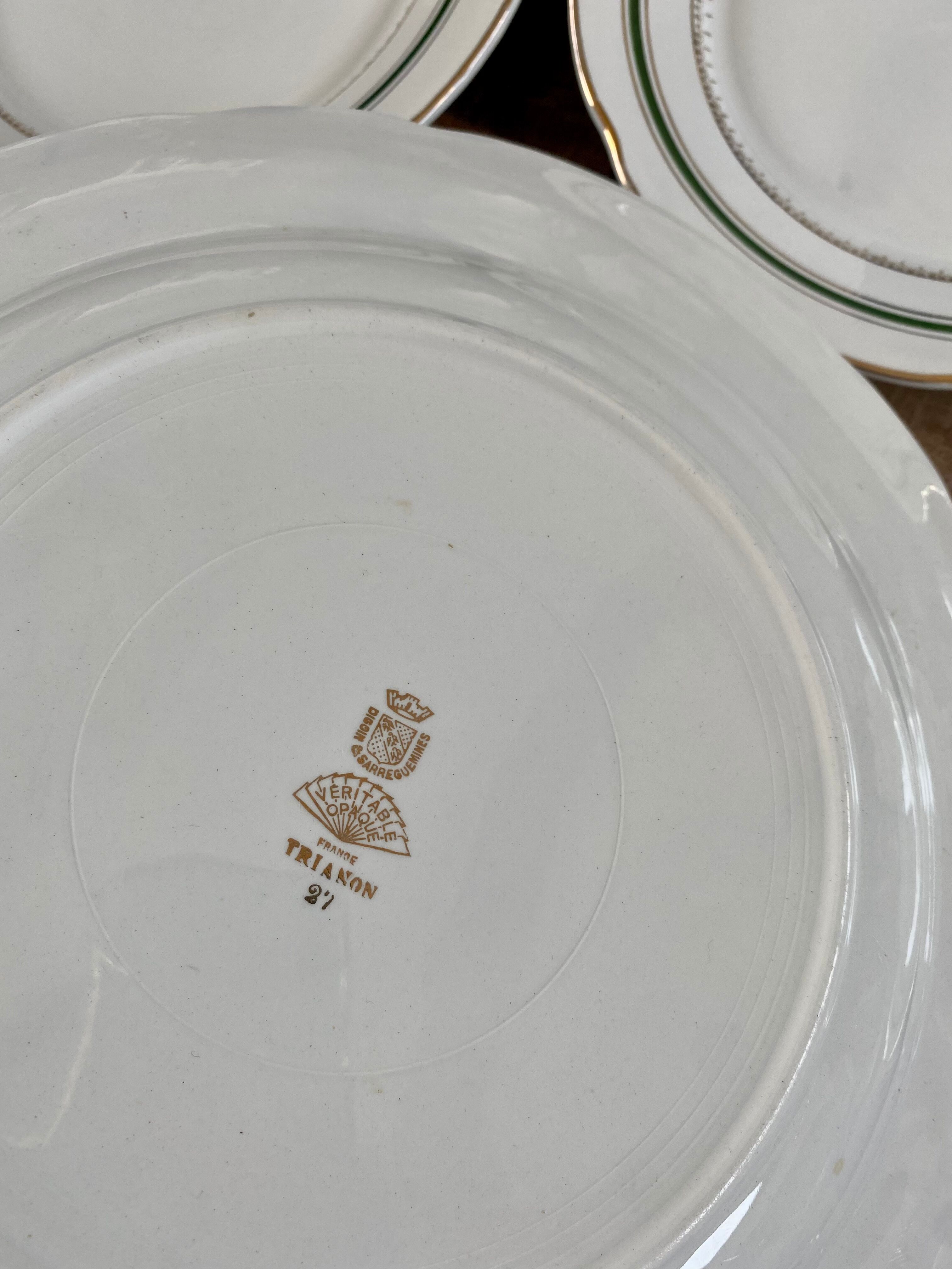 Plate service and dish Sarreguemines old