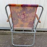 Chaise de camping pliante vintage années 70