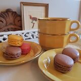 Duo de tasses à chocolat, petit-déjeuner, Style bistrot, en porcelaine, jaune et or