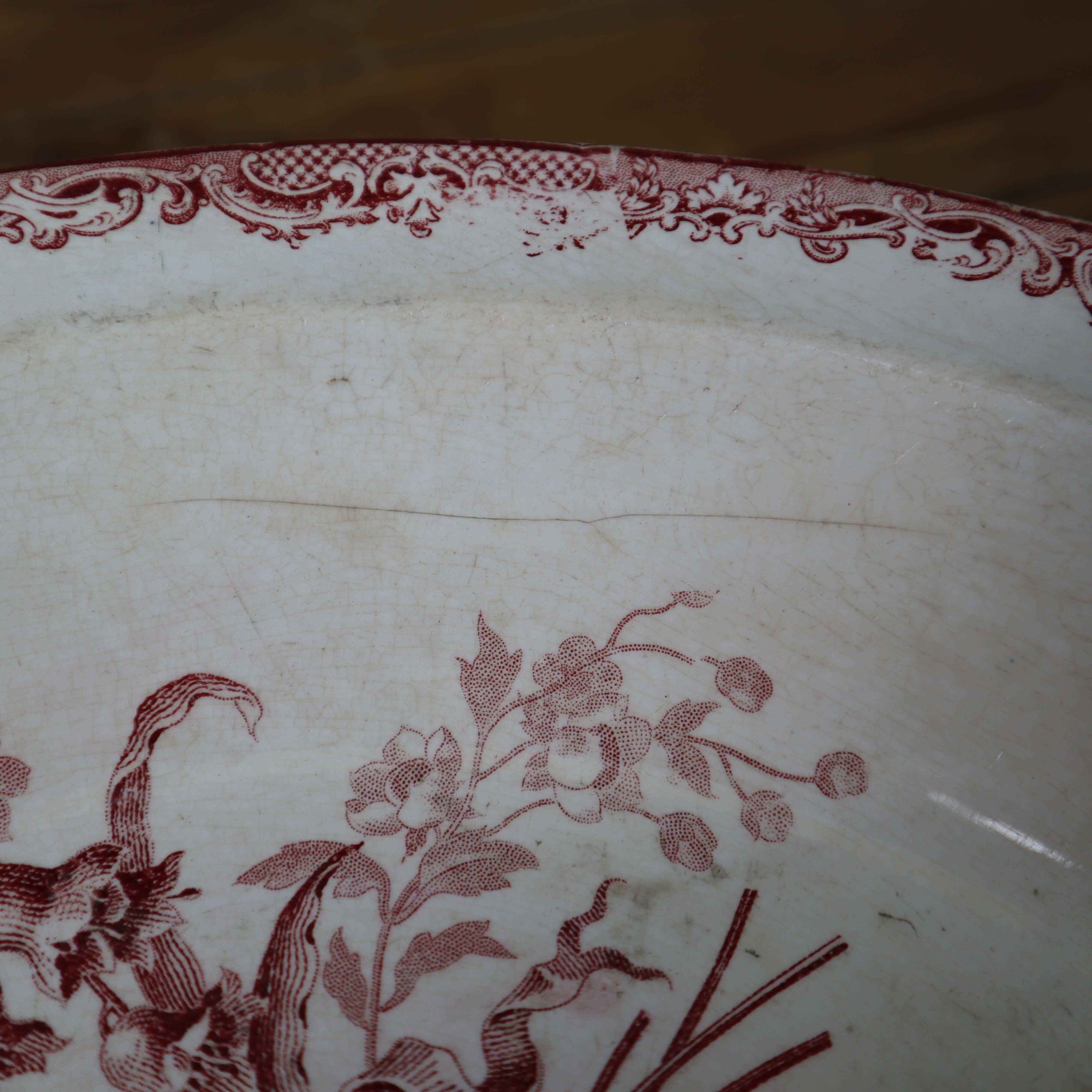 Sarreguemines hollow dish FONTANGES model white/pink