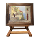 Oil on wood framed by a landscape