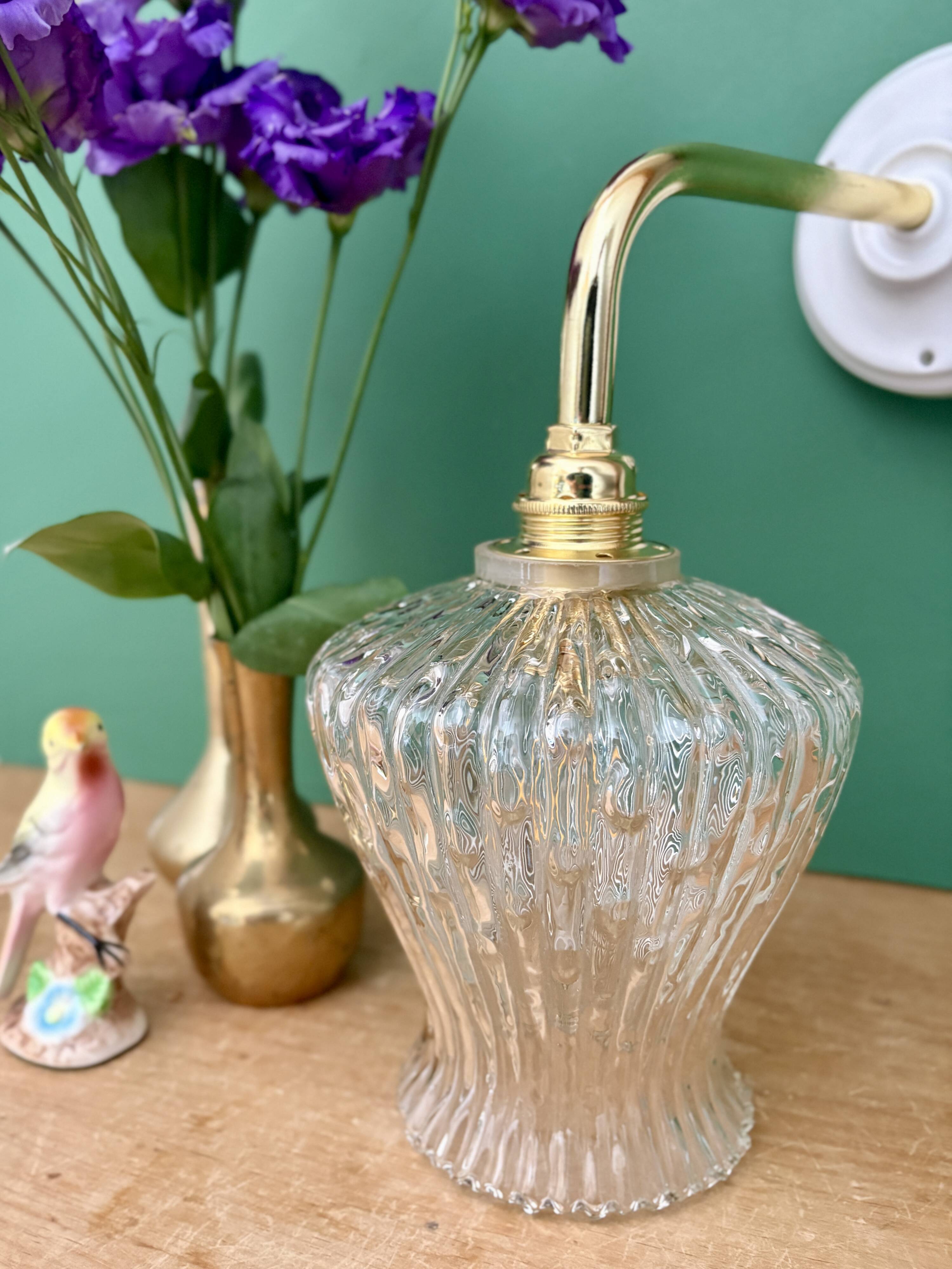 Vintage glass tulip wall light