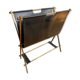 Leather and gilded brass magazine holder