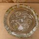 Antique Vintage Clear & Yellow Glass Ashtray