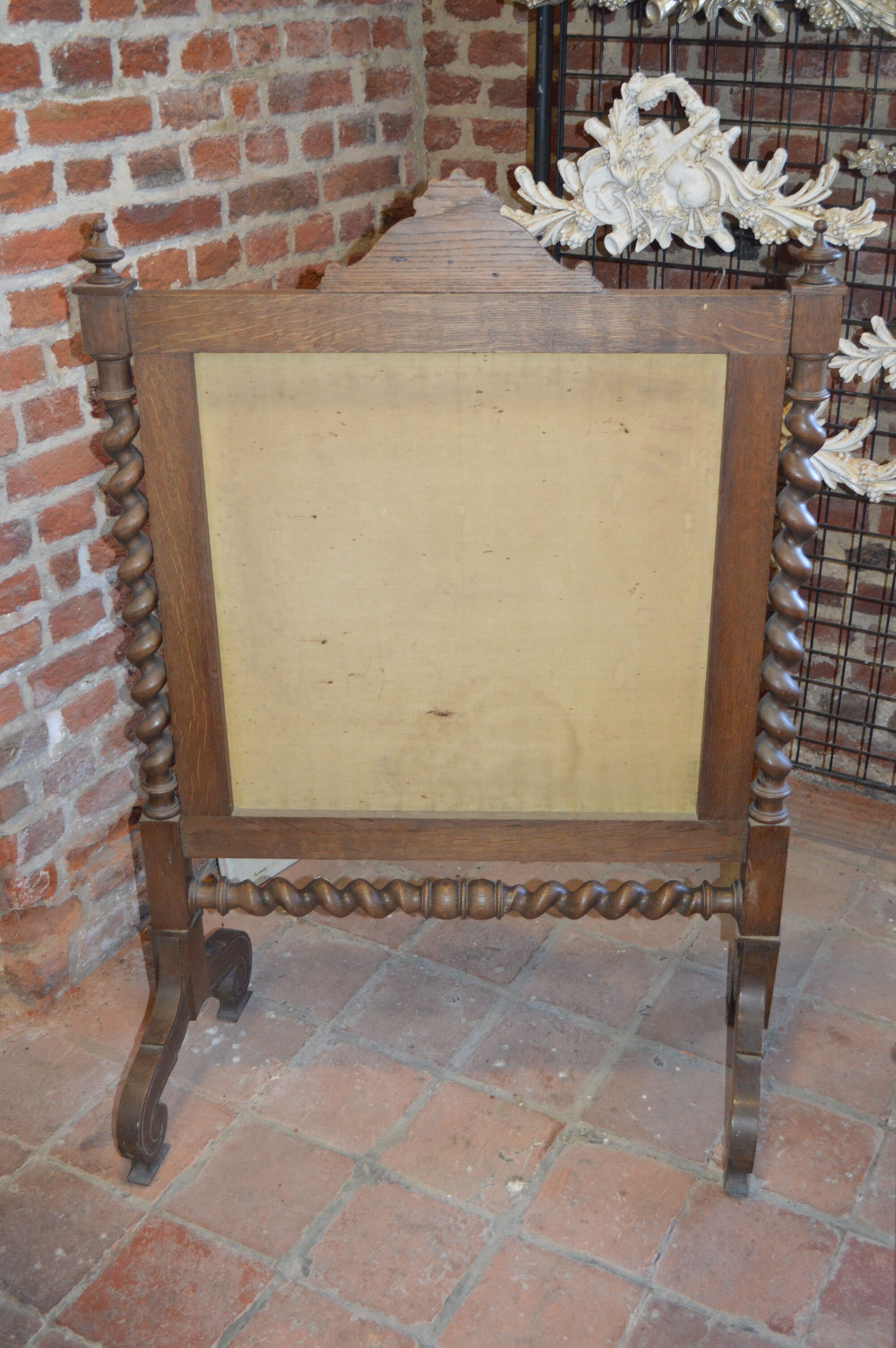 Oak fireplace screen