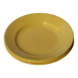 3 assiettes jaunes Sarreguemines