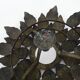 Sun ceiling light, foliage ceiling light in gold metal, vintage ceiling light. 70s