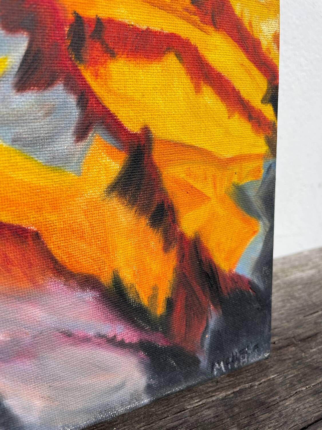 Sunny mountain painting