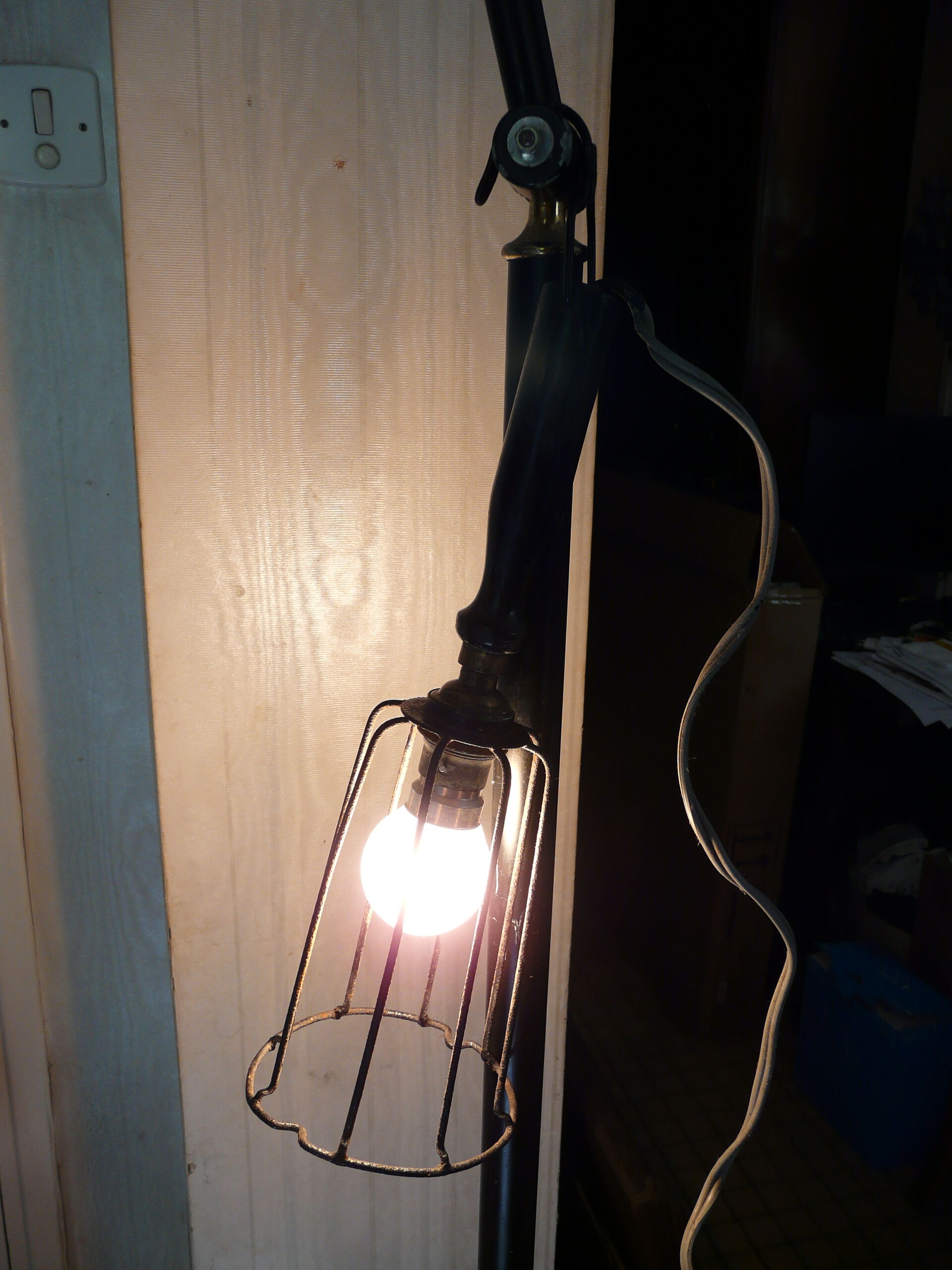 Wood and brass lamp 1930