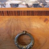 1925 sideboard with two doors, two drawers and beveled mirror, marble top