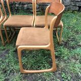 Set of 6 Baumann sleigh foot chairs 60s