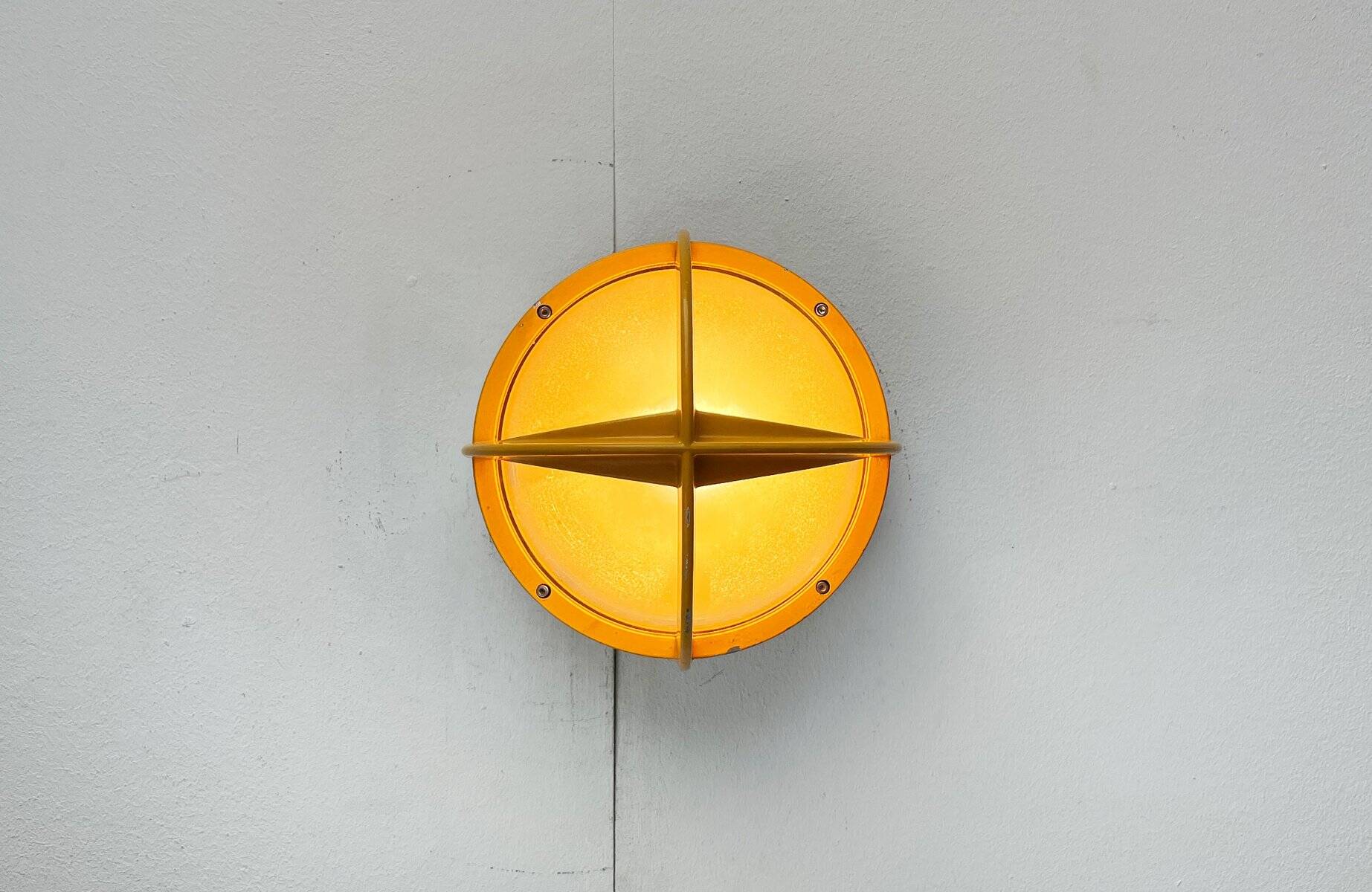 Mid-century Danish metal outdoor wall lamp model Pirate by Eva Koppel, Nils Koppel, Gert Edstrand for Nordisk Solar, 1960s.