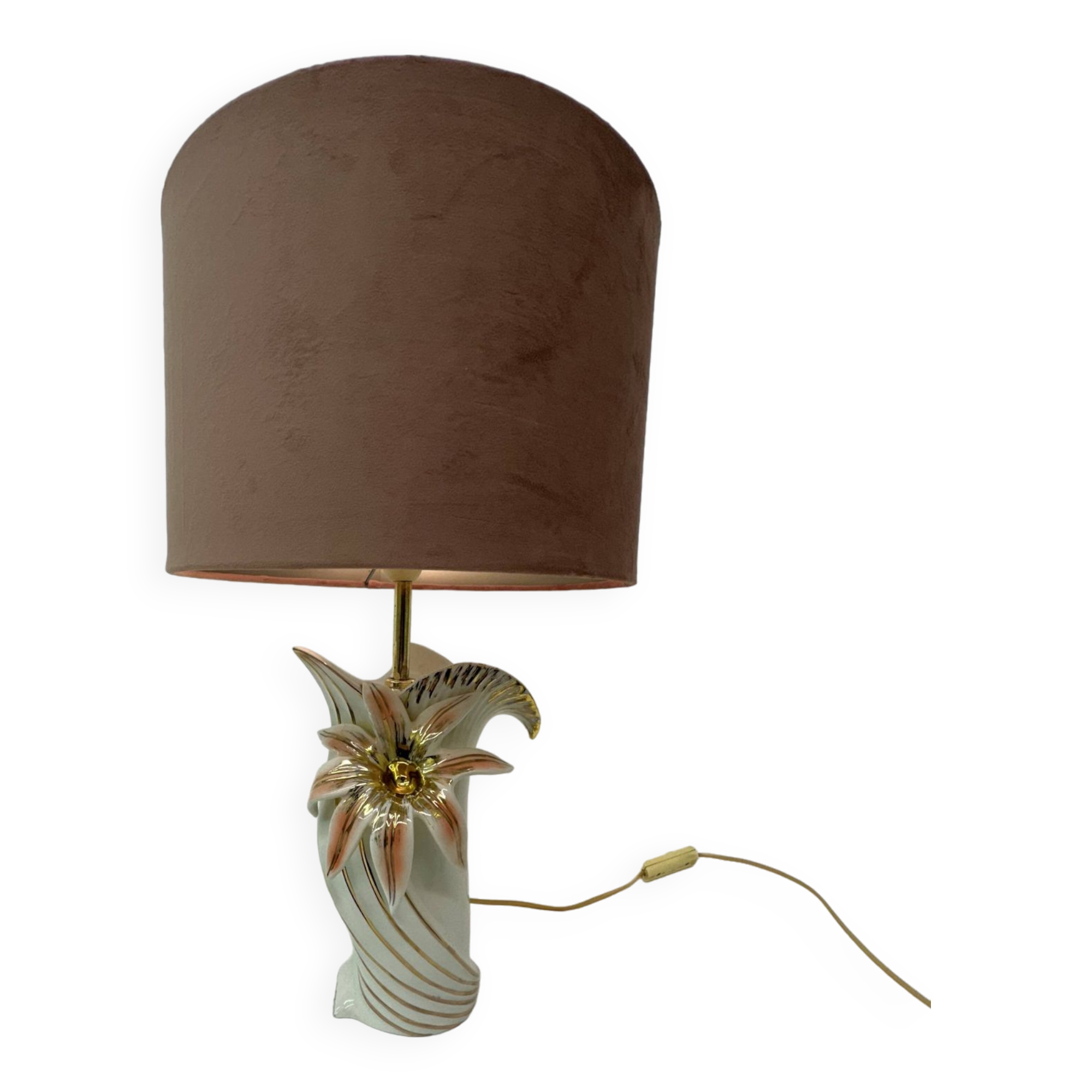 Hollywood regency bassano ceramic table lamp Italy , 1970’s