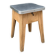 Raw wood storage stool 1950