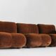 Vintage modular sofa brown velvet and chrome Italy 1970s