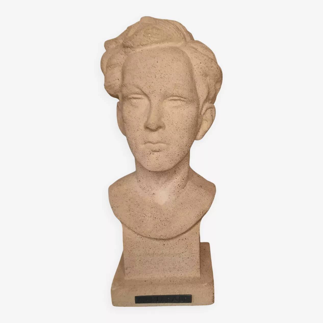 Bust of Arthur Rimbaud in stone