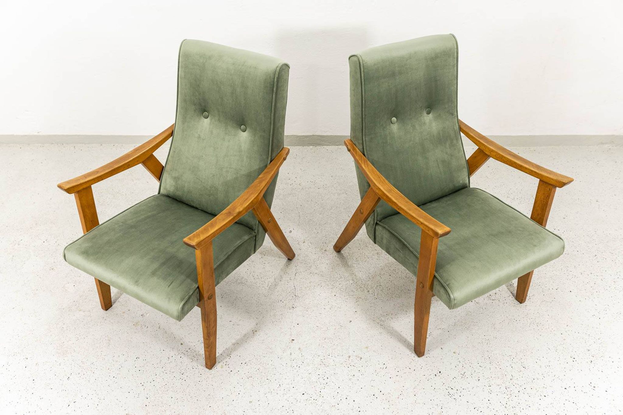 Mid-Century armchairs by Edmund Homa Gfm 18, Poland, 1960s, set of 2