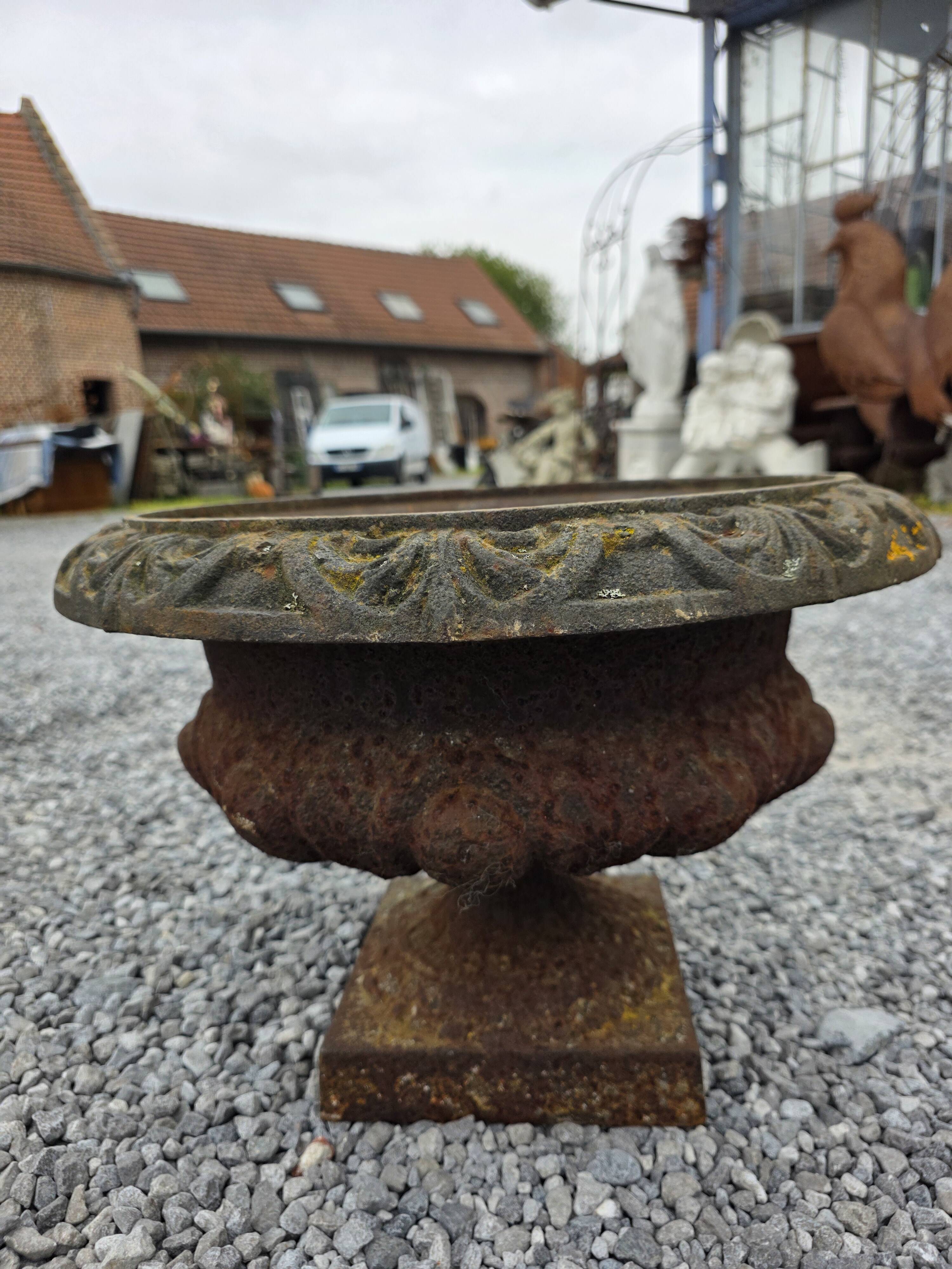 19th-century cast iron medical vase