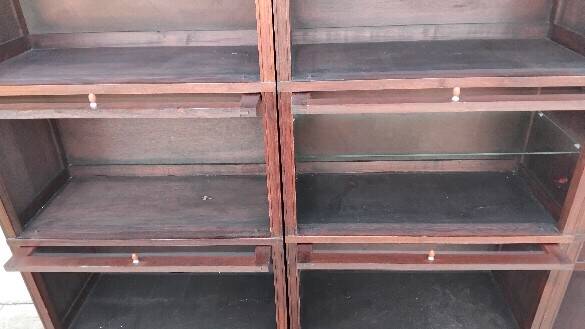 Large modular vintage display cabinet pierre cruiege for martin du