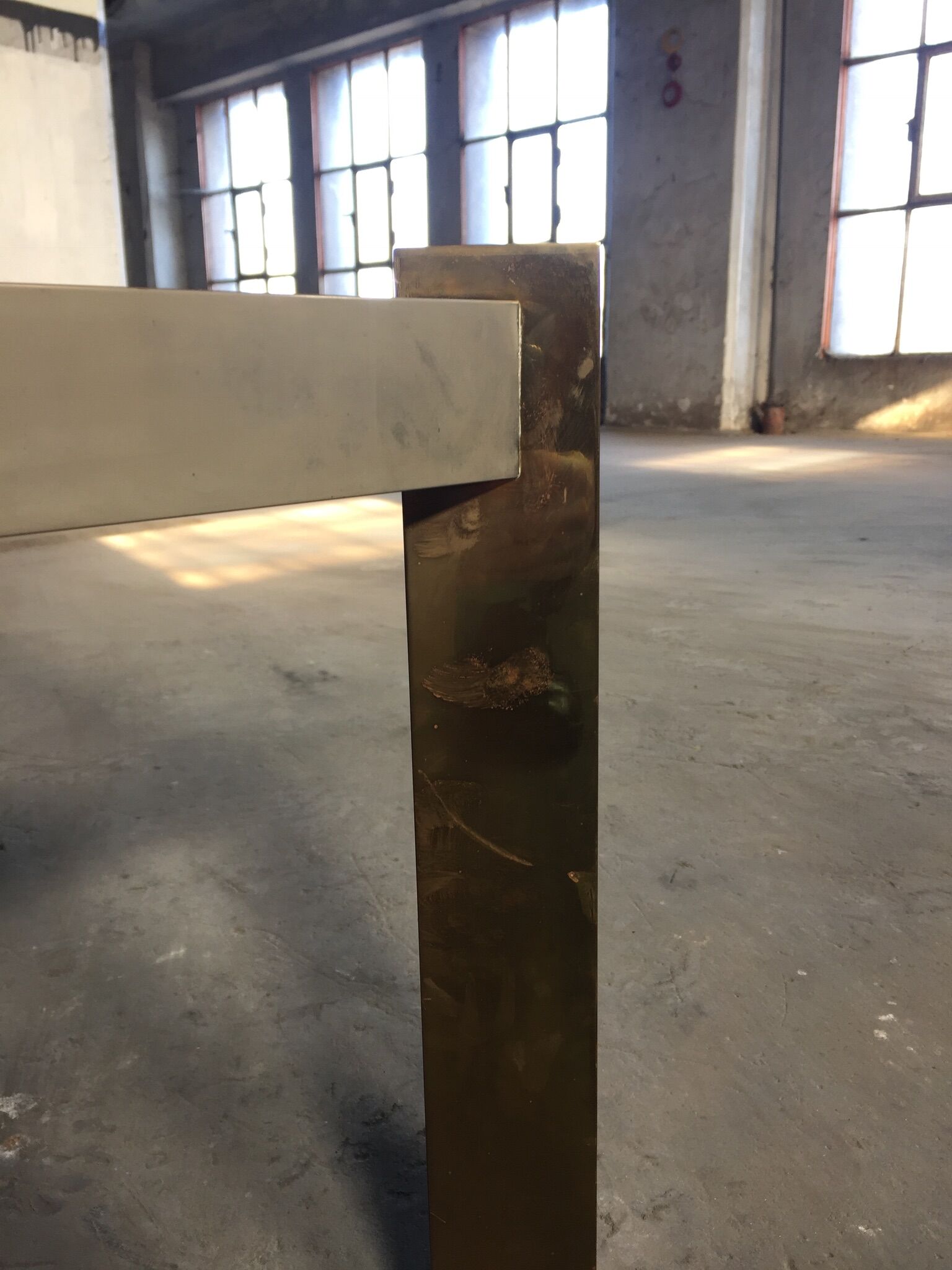 Brass and brushed steel table 1970