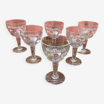 6 Westmaal Trappist beer glasses