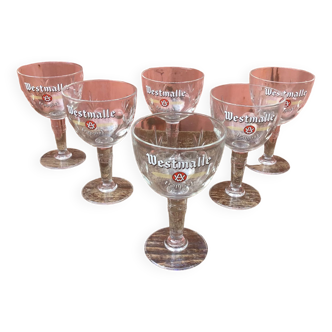 6 Westmaal Trappist beer glasses