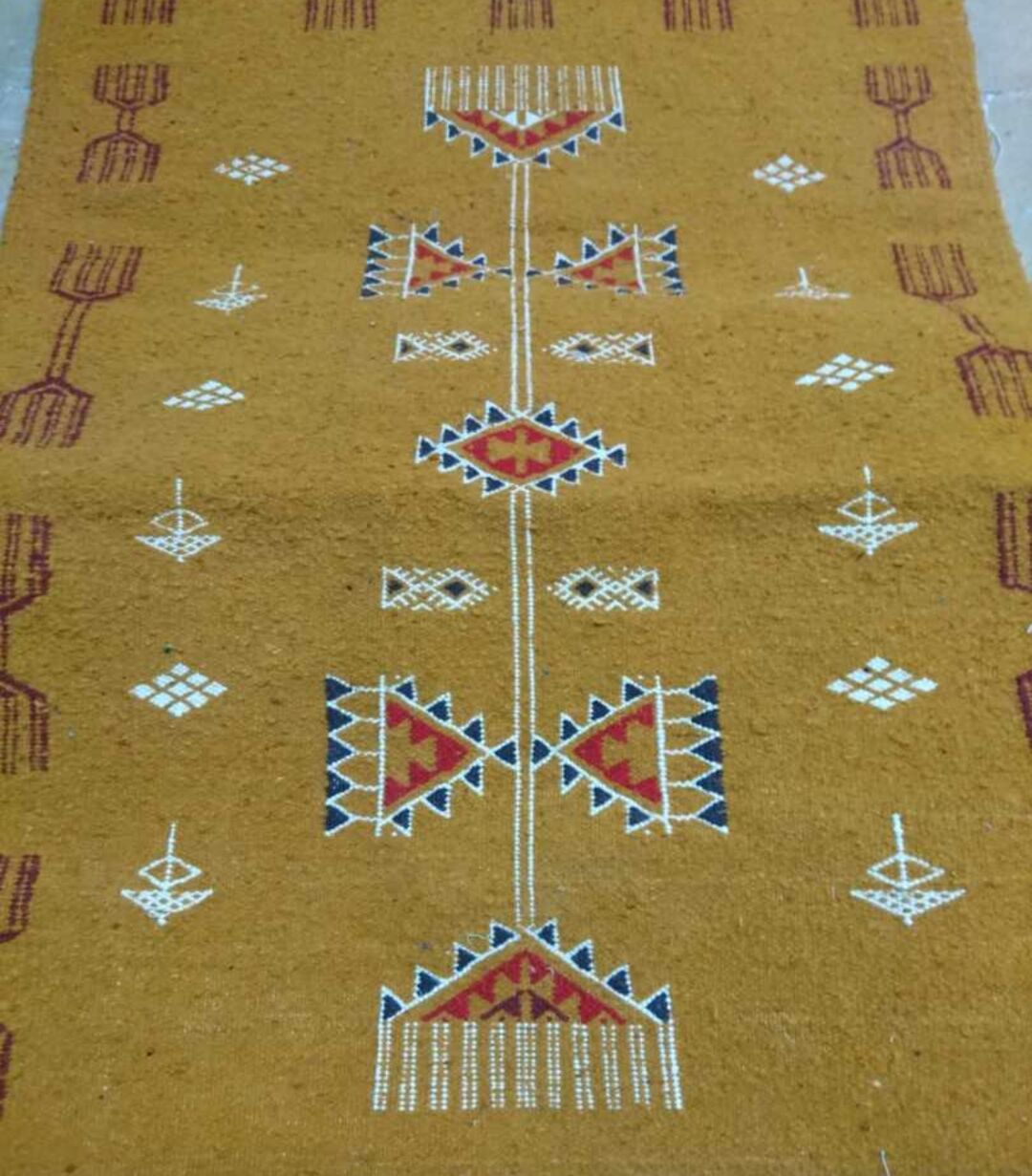 Yellow in 105x65cm wool Kilim rug