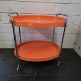 Orange rolling trolley from the 70s