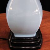 Light blue glazed ceramic lamp, Manises
