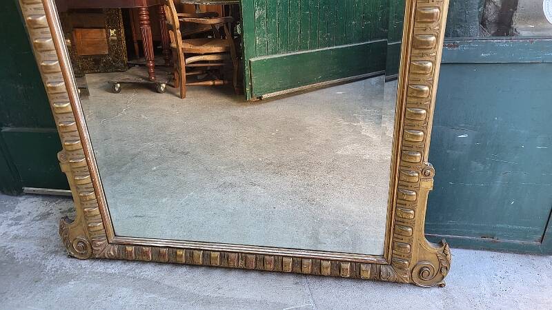 LARGE GOLDEN BEVELLED MIRROR WITH HEAD REF JE