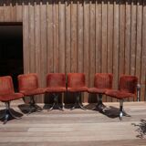 6 cooked chairs and metal base
