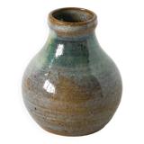 Small glazed stoneware ceramic vase signed, 1970