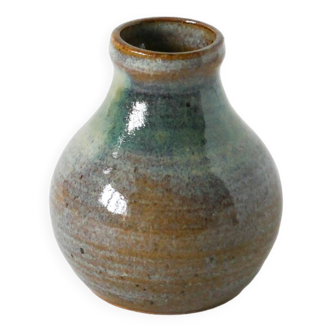 Small glazed stoneware ceramic vase signed, 1970