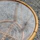 Round rattan coffee table with glass top from the 70s