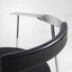 4 chaises en métal chromé et cuir noir, années 1980