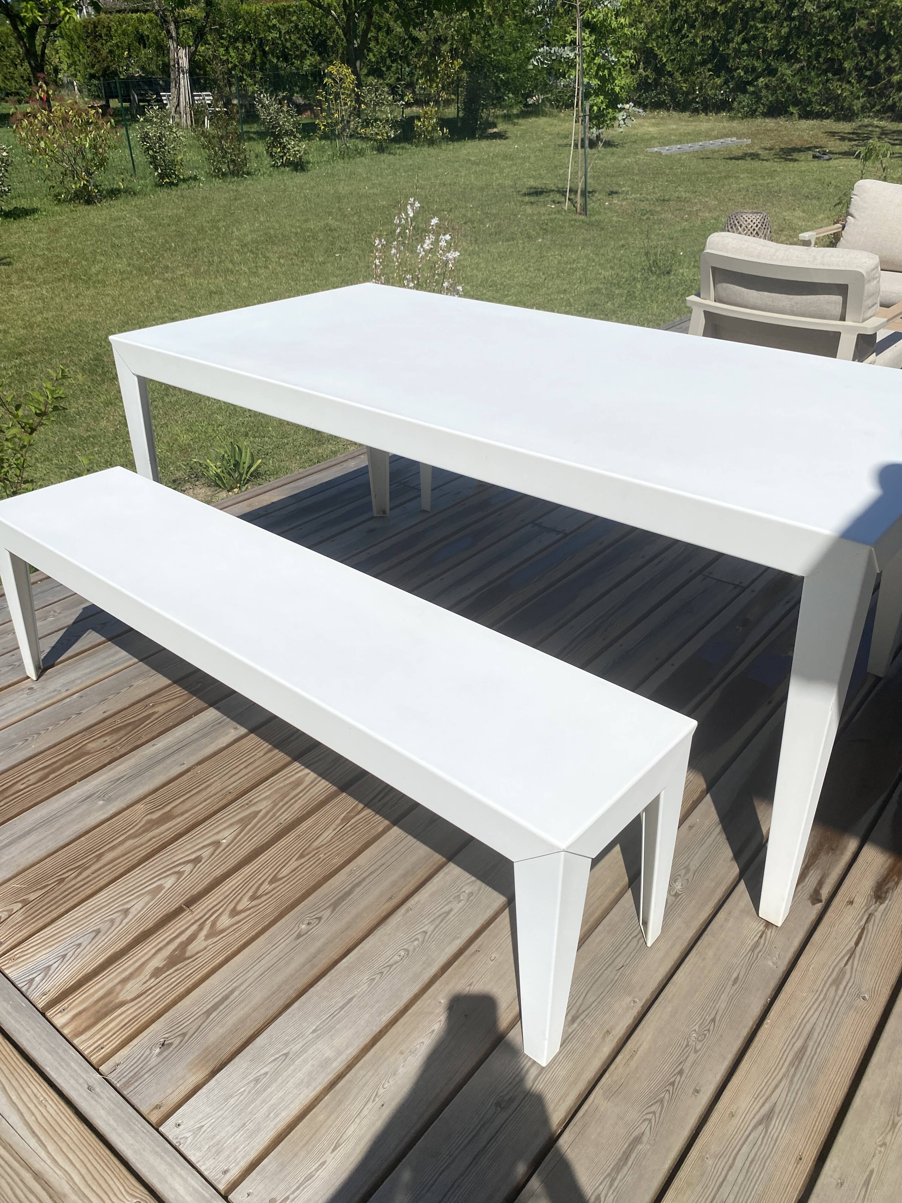 Garden set ZEF by Matière Grise (Table + 2 Benches) – Aluminium