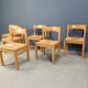 Vintage oak and wicker dining chairs, 1960s
